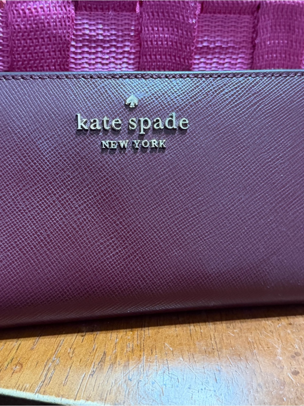 kate spade Plum Textured Saffiano Tote